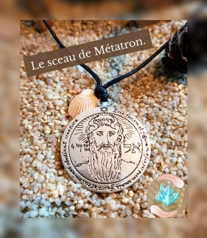 pendentif argenté sceau de l' Archange Métatron, Bijoux, pierre et bien-être (3)